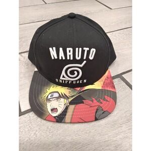 Naruto Shippuden Black Snapback‎ Hat OSFM Anime Character Viz Media Kids Youth